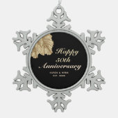 Gepersonaliseerd 50e Jubileum zwart-witpaar Tin Sneeuwvlok Ornament (Voorkant)