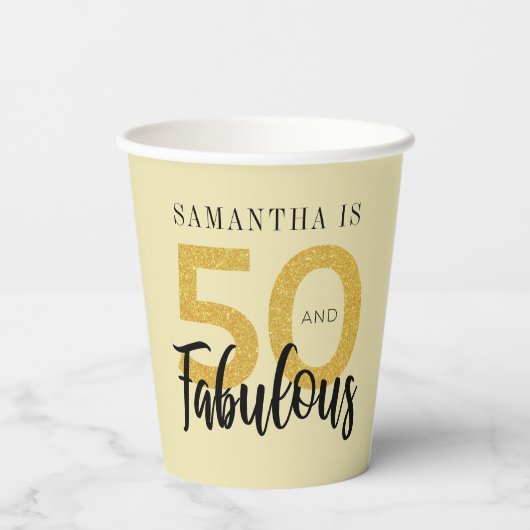 Gepersonaliseerd 50e verjaardag 50 en uitvoerig sc papieren bekers (Achterkant)