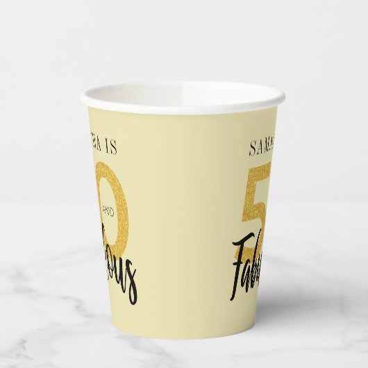 Gepersonaliseerd 50e verjaardag 50 en uitvoerig sc papieren bekers (Links)