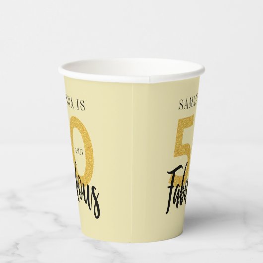 Gepersonaliseerd 50e verjaardag 50 en uitvoerig sc papieren bekers (Rechts)