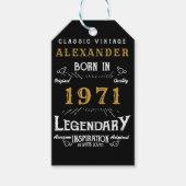 Gepersonaliseerd 50e verjaardag, geboren in 1971 cadeaulabel (Voorkant)