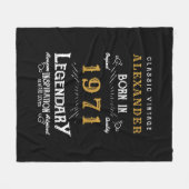 Gepersonaliseerd 50e verjaardag, geboren in 1971 fleece deken (Voorkant (Horizontaal))