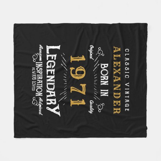 Gepersonaliseerd 50e verjaardag, geboren in 1971   fleece deken (Voorkant (Horizontaal))