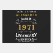 Gepersonaliseerd 50e verjaardag, geboren in 1971   inpakpapier vel (Voorkant 3)