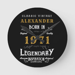 Gepersonaliseerd 50e verjaardag, geboren in 1971 ronde klok