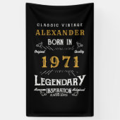 Gepersonaliseerd 50e verjaardag, geboren in 1971   spandoek (Verticaal)