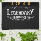 Gepersonaliseerd 50e verjaardag, geboren in 1971   theedoek (Gevouwen)