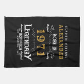 Gepersonaliseerd 50e verjaardag, geboren in 1971   theedoek (Horizontaal)