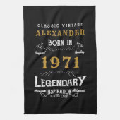 Gepersonaliseerd 50e verjaardag, geboren in 1971   theedoek (Verticaal)