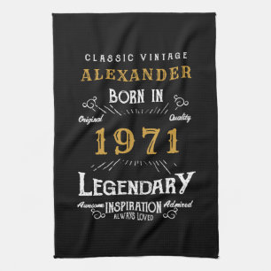 Gepersonaliseerd 50e verjaardag, geboren in 1971   theedoek