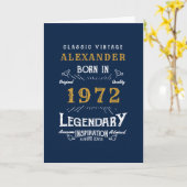 Gepersonaliseerd 50e verjaardag Geboren in 1972 b Kaart (Gele Bloem)