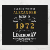 Gepersonaliseerd 50e verjaardag Geboren in 1972  z Bier Etiket (Enkel label)