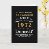 Gepersonaliseerd 50e verjaardag Geboren in 1972  z Kaart (Gele Bloem)