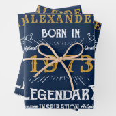 Gepersonaliseerd 50e verjaardag Geboren in 1973  b Inpakpapier Vel (In situ)