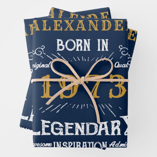 Gepersonaliseerd 50e verjaardag Geboren in 1973  b Inpakpapier Vel (In situ)