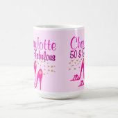 GEPERSONALISEERD 50E VERJAARDAG ROZE SCHOEN KONING KOFFIEMOK (Center)