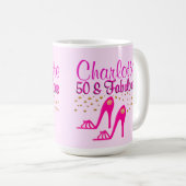 GEPERSONALISEERD 50E VERJAARDAG ROZE SCHOEN KONING KOFFIEMOK (Voorkant rechts)