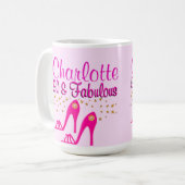 GEPERSONALISEERD 50E VERJAARDAG ROZE SCHOEN KONING KOFFIEMOK (Voorkant links)