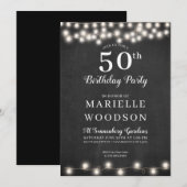 Gepersonaliseerd 50e verjaardag zwart witbord kaart (Voorkant / Achterkant)