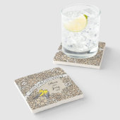 Gepersonaliseerd 50ste Jubileum, Gouden Stenen Onderzetter (Zijkant)