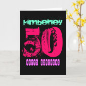 Gepersonaliseerd 50ste verjaardag Wenskaart Kaart (Gele Bloem)