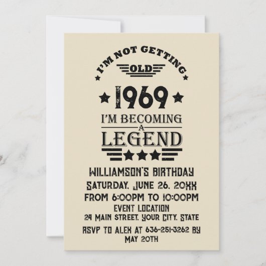 Gepersonaliseerd  50ste verjaardagsfeest kaart (Voorkant)