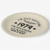 Gepersonaliseerd  50ste verjaardagsfeest papieren bordje (Gekanteld)