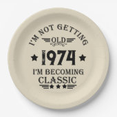 Gepersonaliseerd  50ste verjaardagsfeest papieren bordje (Voorkant)