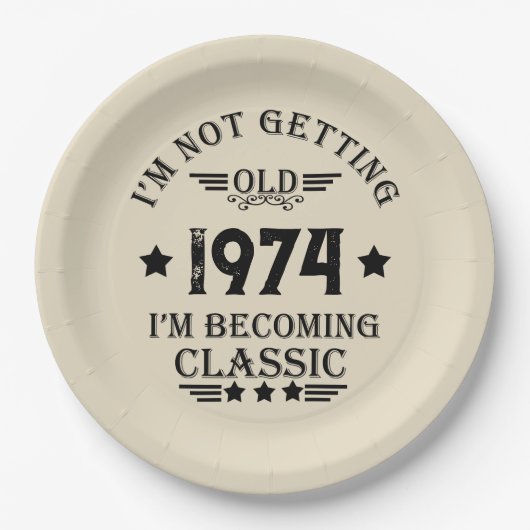 Gepersonaliseerd  50ste verjaardagsfeest papieren bordje (Voorkant)