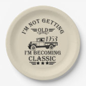 Gepersonaliseerd  50ste verjaardagsfeest papieren bordje (Voorkant)