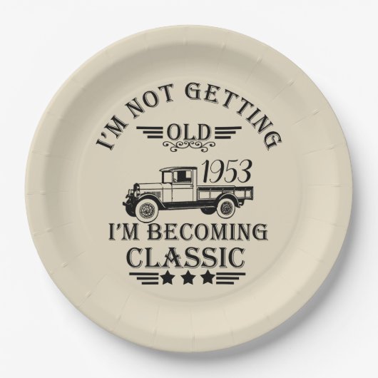 Gepersonaliseerd 50ste verjaardagsfeest papieren bordje (Voorkant)