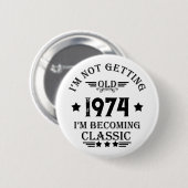 Gepersonaliseerd  50ste verjaardagsfeest ronde button 5,7 cm (Voorkant /achterkant)