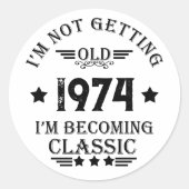 Gepersonaliseerd  50ste verjaardagsfeest ronde sticker (Voorkant)