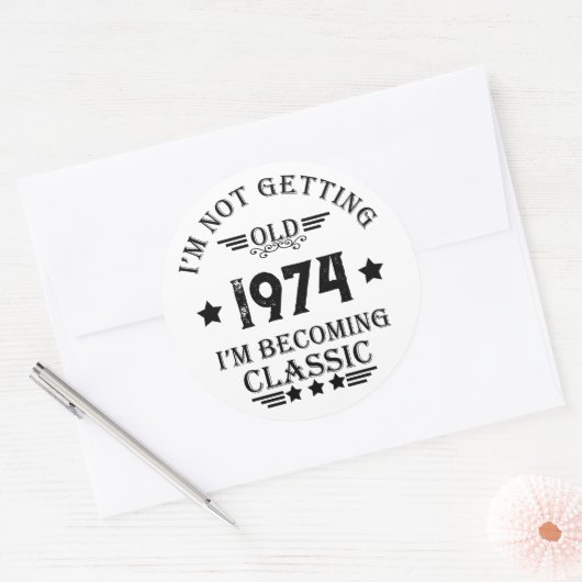 Gepersonaliseerd  50ste verjaardagsfeest ronde sticker (Envelop)