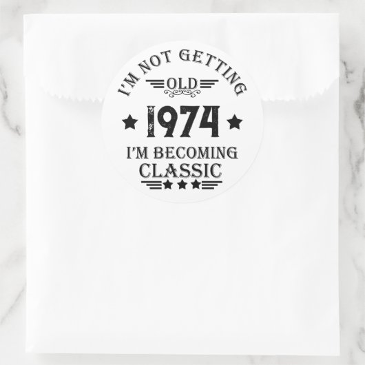 Gepersonaliseerd  50ste verjaardagsfeest ronde sticker (Tas)