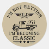 Gepersonaliseerd  50ste verjaardagsfeest ronde sticker (Voorkant)