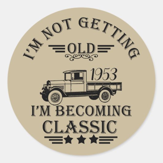 Gepersonaliseerd  50ste verjaardagsfeest ronde sticker (Voorkant)