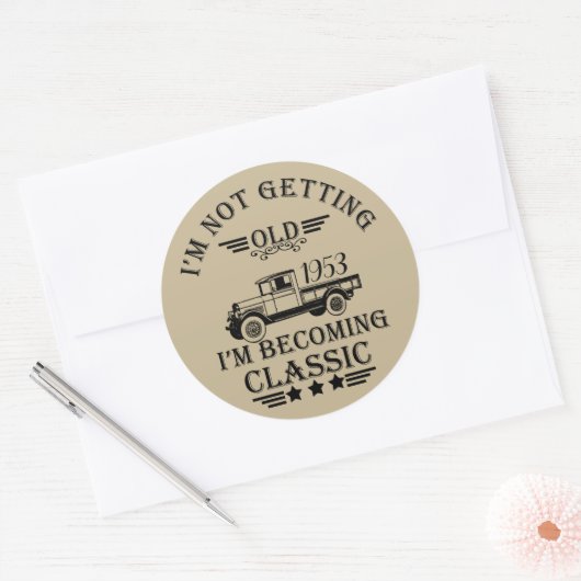 Gepersonaliseerd  50ste verjaardagsfeest ronde sticker (Envelop)