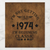 Gepersonaliseerd  50ste verjaardagsfeest wijn etiket (Enkel label)