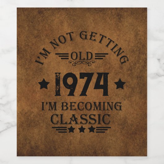 Gepersonaliseerd  50ste verjaardagsfeest wijn etiket (Enkel label)