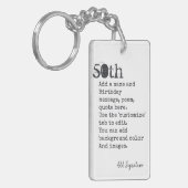 Gepersonaliseerd 50th Birthday Poem, Citaat, Gezeg Sleutelhanger (Voorkant Links)