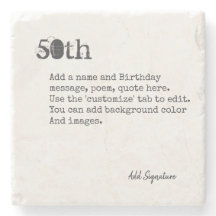 Gepersonaliseerd 50th Birthday Poem, Citaat, Gezeg