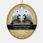 Gepersonaliseerd 50th Wedding Jubileum, ganzen Keramisch Ornament (Links)