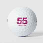 Gepersonaliseerd 55e geschenk voor vriend – Bloeme Golfballen (Voorkant)