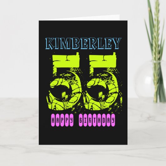 Gepersonaliseerd 55ste verjaardag Wenskaart Kaart (Voorkant)