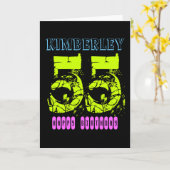 Gepersonaliseerd 55ste verjaardag Wenskaart Kaart (Gele Bloem)