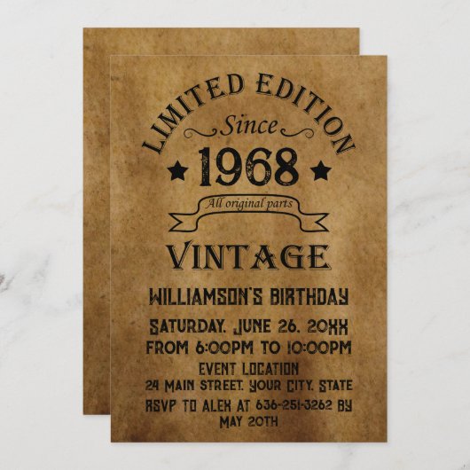 Gepersonaliseerd  55ste verjaardagsfeest kaart (Voorkant / Achterkant)