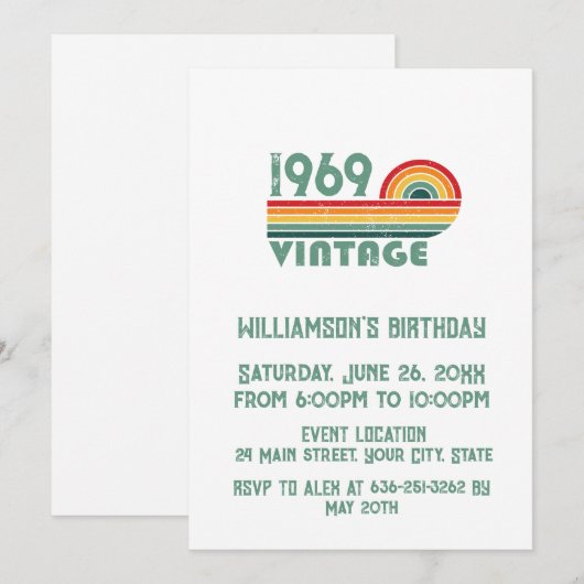 Gepersonaliseerd  55ste verjaardagsfeest kaart (Voorkant / Achterkant)