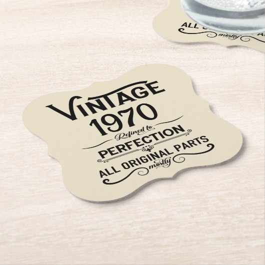 Gepersonaliseerd  55ste verjaardagsfeest kartonnen onderzetters (Gekanteld)