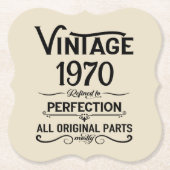 Gepersonaliseerd  55ste verjaardagsfeest kartonnen onderzetters (Voorkant)